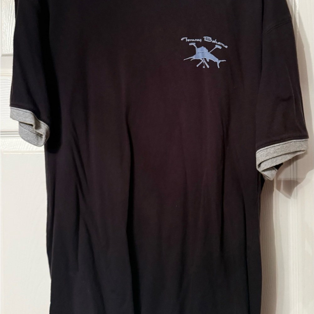 Tommy Bahama Black Tee with Gray Trim